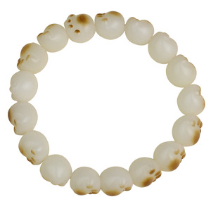 <b>Cat</b> Paw Bodhi Bracelet Charcoal Burned White Jade Unisex Everyday Wear Jewelry - Product Image 5