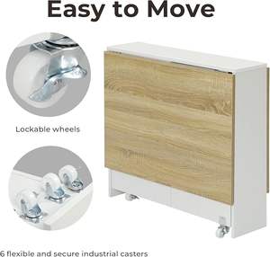 OEM/ODM Wenfeng Folding Dining Table Space Saving Kitchen Dining Room Table Pear Wood Coffee Table China <strong>Furniture</strong> Moving - Product Image 4