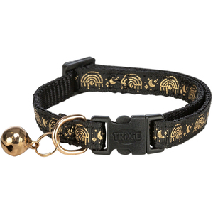 Collar para mascotas Trixie con diseño negro y dorado, ajustable, con cascabel para gatos - Product Image 2