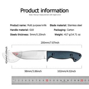 Cuchillo Táctico de Supervivencia de Alta Calidad, Personalizable, con Hoja D2 Drop Point, Funda de Acero Inoxidable G10, Cuchillo de Bolsillo OEM - Product Image 6