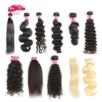 Ali queen cabelo brasileiro virgem mechas pacotes 100% de cabelo humano sem processado 8 "- 40" um donor trama