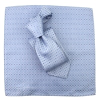 Saint Valentin Chine En Gros Qualité Personnalisé Cravate Poche Carré Fait À La Main 100% Soie Tissé Hommes Mariage Dusty Blue Tie