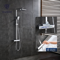 Mitigeur thermostatique salle de bains, Style moderne, ensemble de douche de pluie produits en aluminium