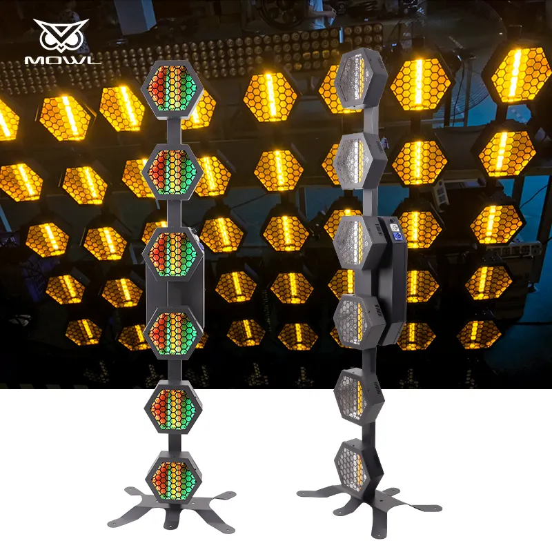 Portman Hexaline P2 6x100W RGB DMX efecto tubo cálido intermitente LED Retro Luz de escenario para espectáculo de eventos de boda