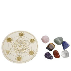 Ensemble de décorations en cristal naturel à sept chakras, vente chaude, ornement en bois et en minerai, fournitures de divination, fournitures de cérémonie en cristal rose - Product Image 5
