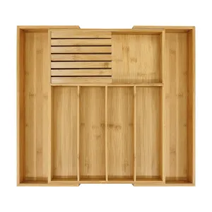 Bamboo Expandable Drawer Organizer Silverware Organizer Bamboo Cutlery Organizer For Kitchen