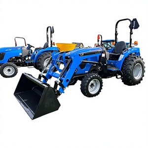 Mini Tractor Agrícola LS MT225S Azul 4x4 de Primera Calidad con Cargador Frontal, Retroexcavadora e Implementos, Transmisión por Engranajes para Motor de 20 HP - Product Image 1