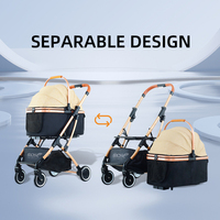 Petite poussette de luxe pour animaux de compagnie à 4 roues pour chat/poussette de voyage pliable pour animaux de compagnie/poussette pour chien en gros