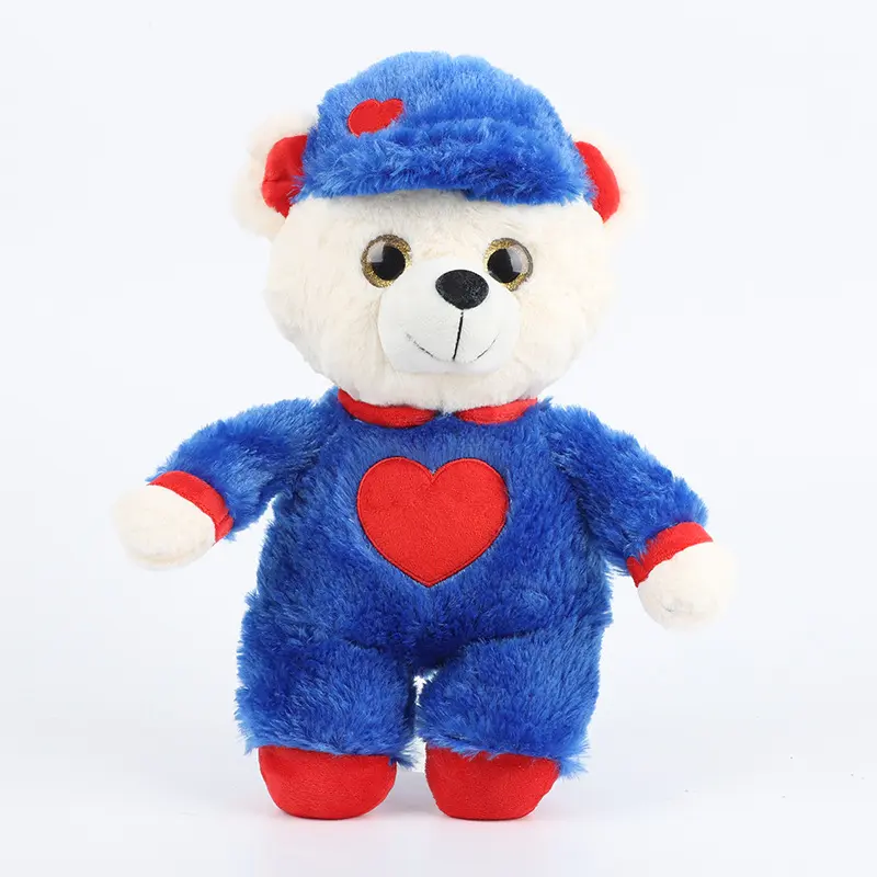 Chapeau bleu ours en peluche jouets en peluche pull ours poupée pull ours peluche jouet oreiller coussin Graduation saint valentin cadeau
