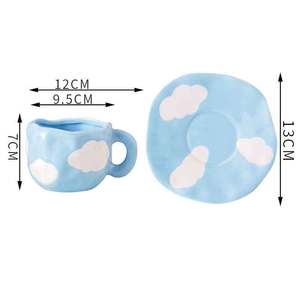 <span class=keywords><strong>Taza</strong></span> de Café de Cerámica <span class=keywords><strong>Personalizada</strong></span> con <span class=keywords><strong>Diseño</strong></span> Creativo de Tulipán, Nube Blanca y Amor, Pintada a Mano, Linda <span class=keywords><strong>Taza</strong></span> Irregular <span class=keywords><strong>para</strong></span> Fiestas - Product Image 6