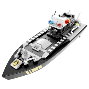 Barco de Bloques de Construcción 2 en 1 con Control Remoto de 2.4GHz, Juguete de Lancha Rápida con Batería Recargable, Modelo de Ensamblaje DIY para Niños - Product Image 1