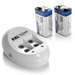 Dropshipping EBL 2 Slot 9V Rechargeable Lithium Ion Battery Charger Universal Battery Charger 9V
