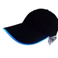 Gorra de Béisbol con Visera Curva Luminosa y Logotipo Bordado Personalizado, Gorra Trucker para Exteriores con Luces LED Multicolor, Tela Común, Unisex