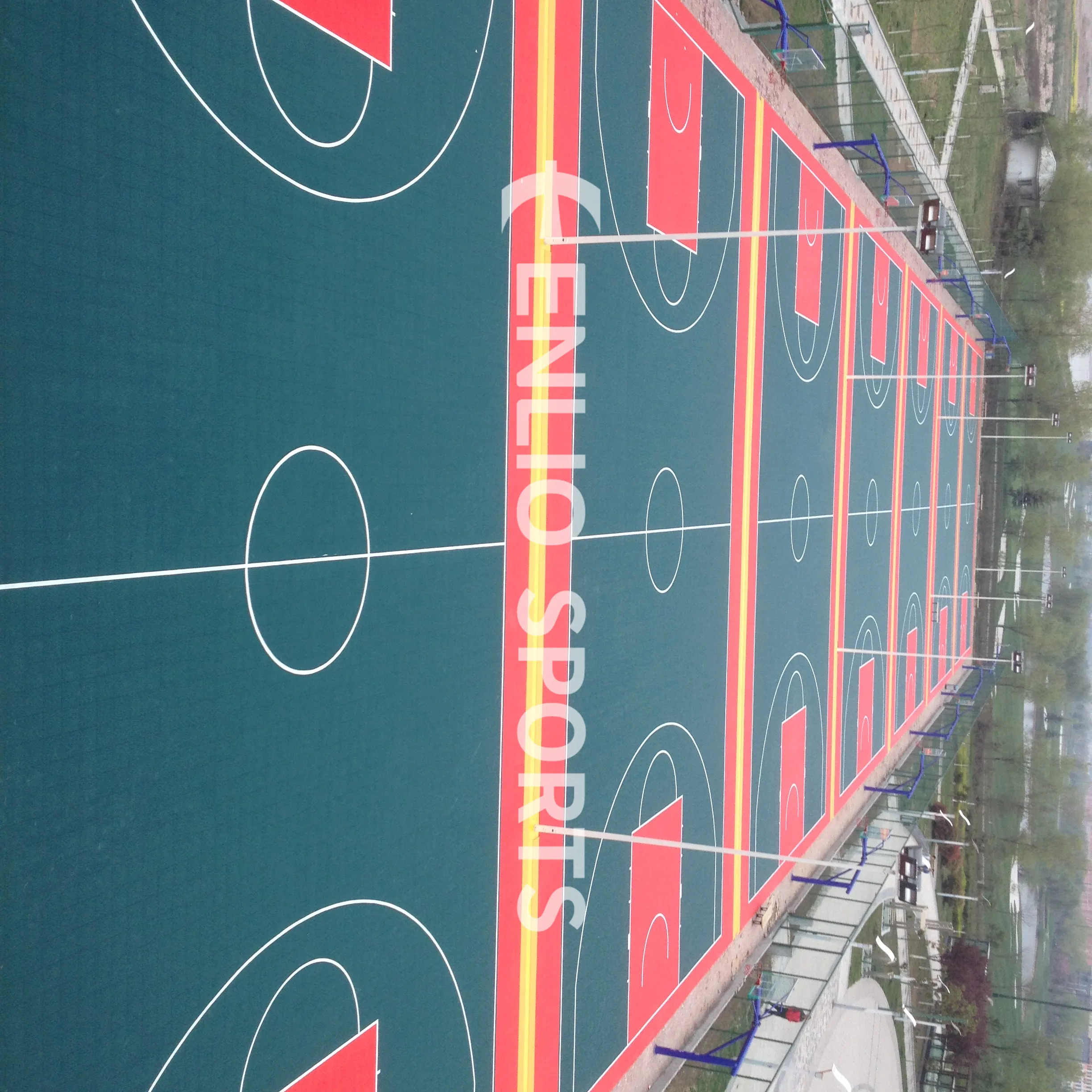 Plastik altlık döşeme basketbol/tenis spor/voleybol sahası fayans