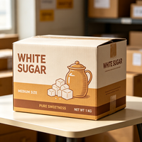 Boîte à sucre blanc personnalisée de qualité supérieure, imprimée en offset, facile à verser, expédition rapide en 72h, emballage alimentaire en carton biodégradable