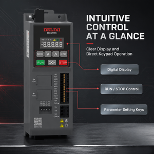 Variador de Frecuencia Delixi 220v 380v, Controlador de Velocidad VFD 1.5kw 2.2kw 5.5kw 7.5kw 10kw 15kw - Product Image 5