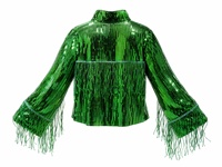 Blouson bomber pour femme, violet, en crochet, respirant, écologique, réversible, à franges, à sequins, à paillettes, brillant, style disco, pour l'automne