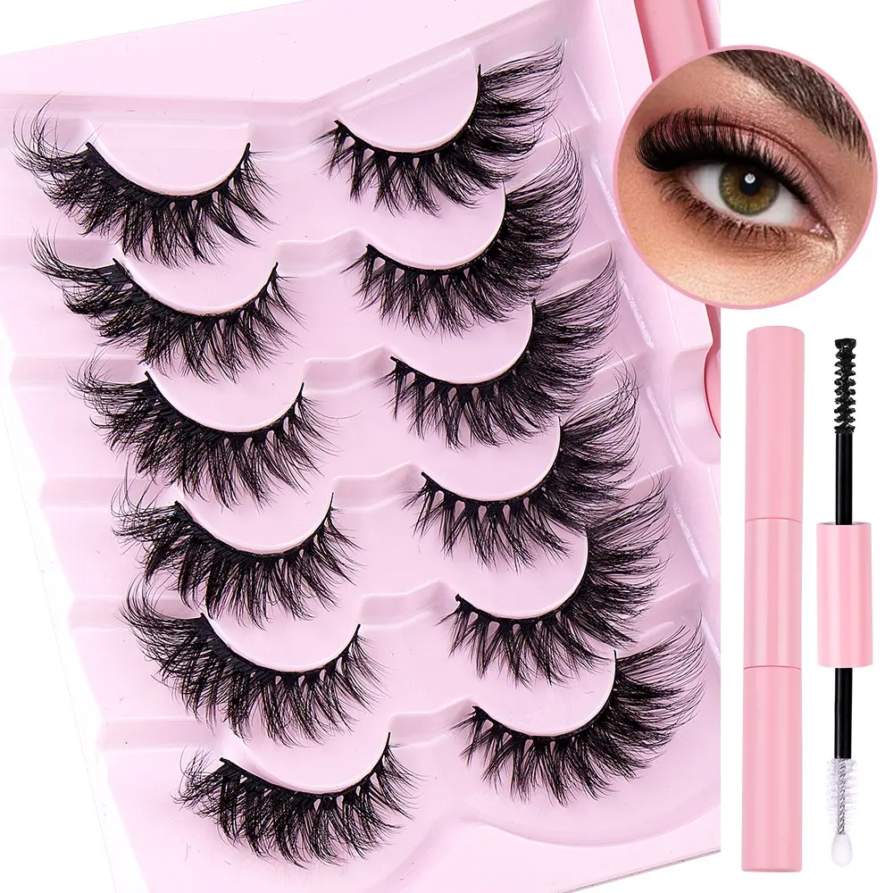 Wholesale Fox type side-flying false eyelashes half eyelashes thick curling chemical fiber five pairs with tools