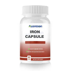 Cápsulas de Hierro para Adelgazar Ausreson Marca Blanca 25Mg, Suplemento de Energía con Vitamina C, Cápsula de Hierro - Product Image 1