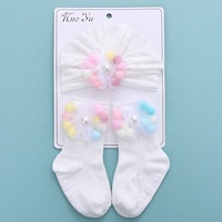 Offre Spéciale : Ensemble Cadeau Bonnet et Chaussettes Mi-Hautes Colorées pour Nouveau-né – Chaussettes Bébé Antidérapantes en Coton, Cadeau Amusant
