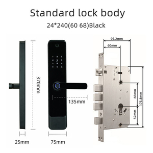Sonnette électronique de luxe pour la maison, clé carte, biométrie AI, empreinte digitale, serrure de porte intelligente TTLock Tuya <span class=keywords><strong>avec</strong></span> caméra de reconnaissance faciale 3D - Product Image 6