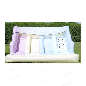 Tobogán de agua Pastel con alquiler de fiesta en la piscina tobogán seco inflable con Ocean Ball <span class=keywords><strong>Pit</strong></span> tobogán inflable de cuatro carriles para niños - Product Image 2