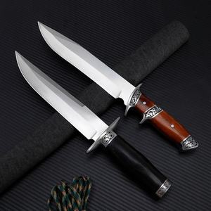 سكين صيد من الفولاذ المقاوم للصدأ باللون الأسود مع مقبض من خشب الورد، شفرة ثابتة متينة للبقاء على قيد الحياة في الهواء الطلق، قابل للتخصيص حسب الطلب للمشاريع اليدوية - Product Image 3