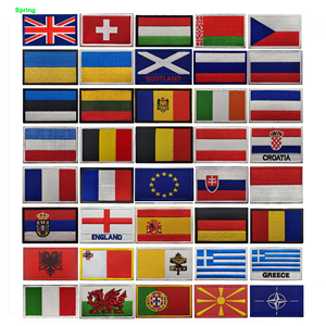Parches de Tela Bordados con Velcro de Banderas Nacionales del Mundo Exterior: Reino Unido, Francia, Alemania y Emblemas Europeos para el Estilo Americano - Product Image 1