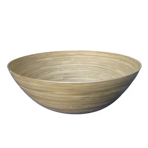 Layanan kustom Pilihan Terbaik ramah lingkungan organik putaran bambu mangkuk aman untuk kesehatan peralatan rumah tangga kerajinan dibuat di Vietnam