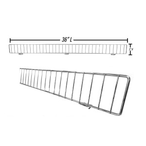 Valla para estante de góndola directa de accesorios de tienda, labio frontal de alambre para estantes de góndola, 36 "L X 3" H cromado - Product Image 2