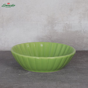 Platos de cena de cerámica en relieve de grado comercial-Restaurante de color sólido apilable - Product Image 2