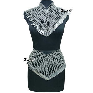 Handmade Medieval Styled Chain Mail Costume Stylish Scalemaille Collar <b>Skirt</b> in Aluminum Polished Technique for <b>Halloween</b> Gift - Product Image 4