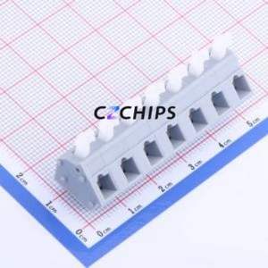 KF243-7.5-7P Spring Terminal Block Through hole Component (THT),P=7.5mm Connector 1x7P 7.5mm Gray 7P - Product Image 1