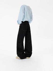 Pantalones de mezclilla para hombre con detalle de costura Harbor, corte ajustado, color <span class=keywords><strong>vino</strong></span> - Product Image 1