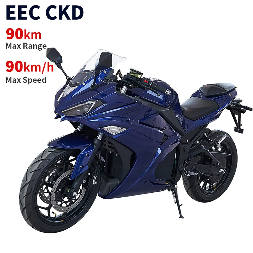 17 inç sıcak satış elektrikli motosiklet 3000W 72V yüksek hızlı motor EEC SKD e motosiklet