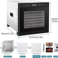Pengering Makanan Dehidrator Rumah Tangga Kecil Elektrik untuk Dapur, Mesin Pemanggang Ubi Jalar/Jagung/Buah, Mesin Pemanggang Jagung, Pengering Udara