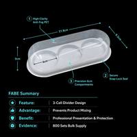 3 boîtes d'emballage pour petits gâteaux jetables, écologiques, transparentes, étanches, avec couvercle, en plastique PET transparent