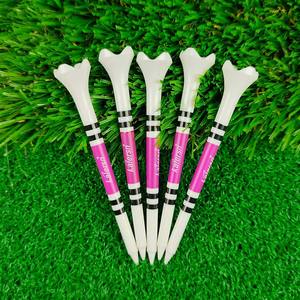 Tees de golf en plastique Passen 83 mm, 50 pièces/paquet, avec logo personnalisé, faible résistance, design à rayures graduées, rouge/bleu/violet, emballage en sachet OPP - Product Image 5