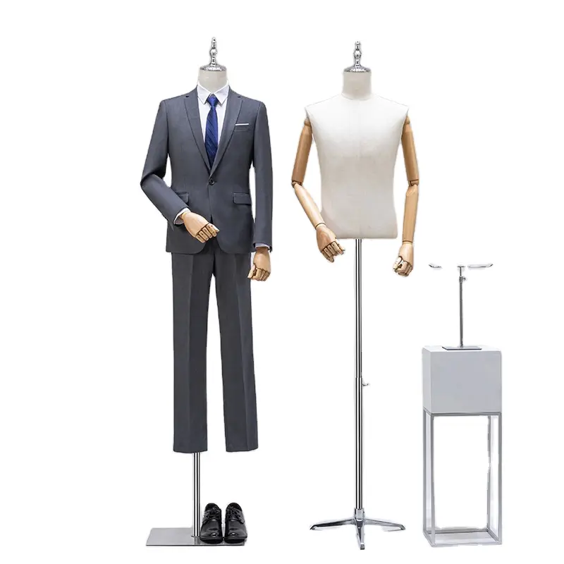 Fashion male torso mannequin half body men's fabric covered mannequins dummy men suit mannequins bust for men's clothes display