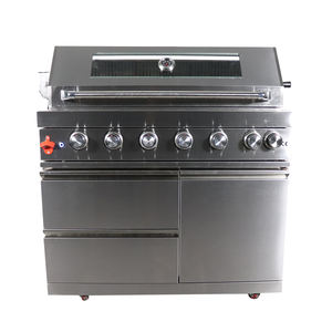 Barbecue à gaz de cuisine extérieure à <span class=keywords><strong>6</strong></span> brûleurs en acier inoxydable pour fête à la maison avec rôtissoire à poulet - Product Image 1