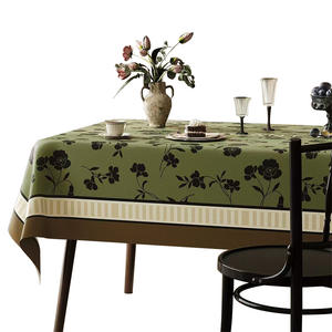 Nappe de table rectangulaire de luxe personnalisable, style rétro français, imperméable, anti-taches, sans lavage, motif floral, pour café - Product Image 5