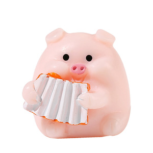 Happy Pig <b>Miniature</b> Resin Ornament 4Pcs Musical Instrument Set For Desktop Car Decoration - Product Image 5