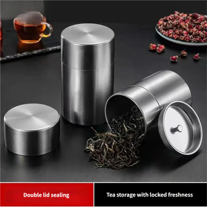 Contenitore per Tè in Acciaio Inox 304 Personalizzato all'Ingrosso, Classico e Riutilizzabile con Doppio Coperchio, Ermetico per Tè Matcha e Caffè - Product Image 4