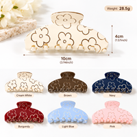 Pince à cheveux personnalisée Ume en acétate bicolore, grande pince requin colorée avec logo gravé, accessoire capillaire pour femme, vente en gros
