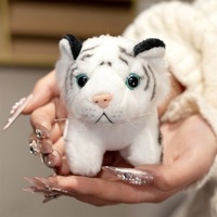 Porte-clés en peluche animaux de la forêt, jouet en peluche mignon pour sacs à dos, pendentif pour couple, lion, tigre, tortue, poupée douce, cadeau