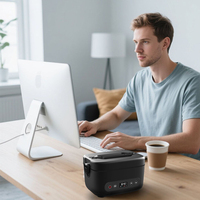 Boîte à lunch électrique chauffante automatique portable avec minuterie, 12000 mAh, bento en acier inoxydable de 1,2 L, chauffage sans eau pour le camping