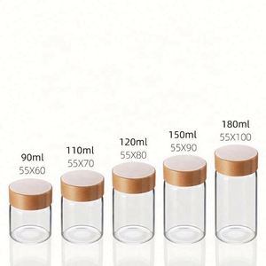 Wholesale High Borosilicate Glass Airtight Food Storage <b>Container</b> with <b>Bamboo</b> Lid and Cover 201-300ml Capacity Eco-Friendly - Product Image 3