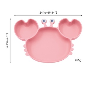 Creative Suction Plate for Kids Cute <b>Crab</b> Design Eco Friendly Silicone Toddler Dish BPA Free Fine Dining - Product Image 3