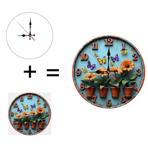 Round Wooden Wall <b>Clock</b> 25x25Cm <b>Art</b> Decor Quiet Movement Home Living Room Background <b>Clock</b> - Product Image 6