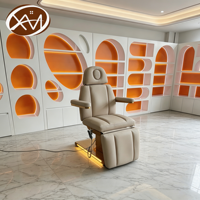 Table de massage électrique intelligente moderne, pliable, portable, beige, réglable en hauteur, pour spa, salon, salle de sport